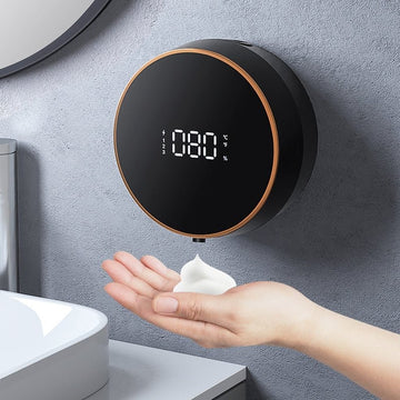 Touchless Wall-Mounted Foam Sanitizer with LED Display & USB Rechargeable