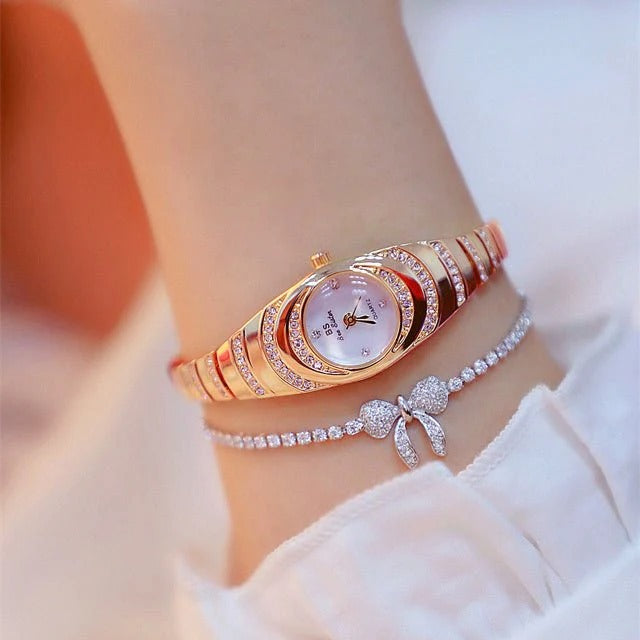 Gold Diamond Bracelet Watch for Women